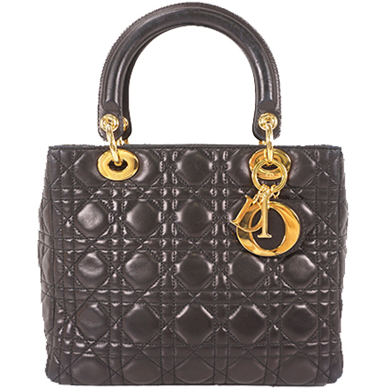 Dior Black Quilted Leather Medium Lady Dior Bag