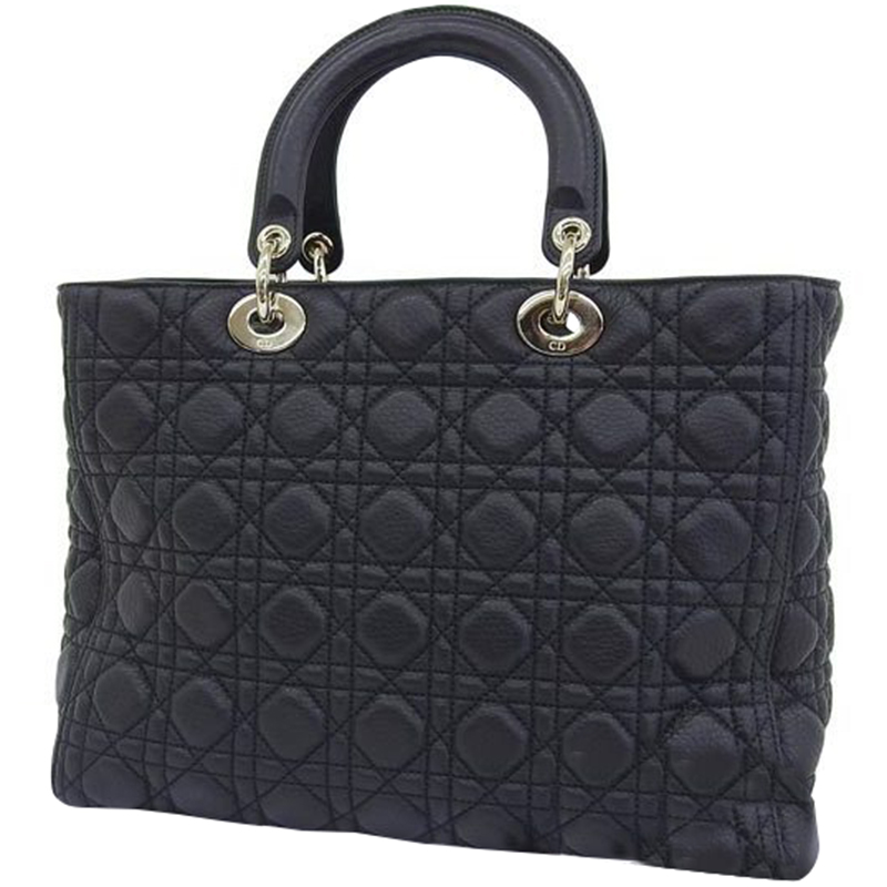 

Dior Black Cannage Quilted Embossed Leather Bag