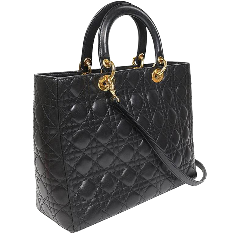 

Dior Black Quilted Leather Medium Lady Dior Bag