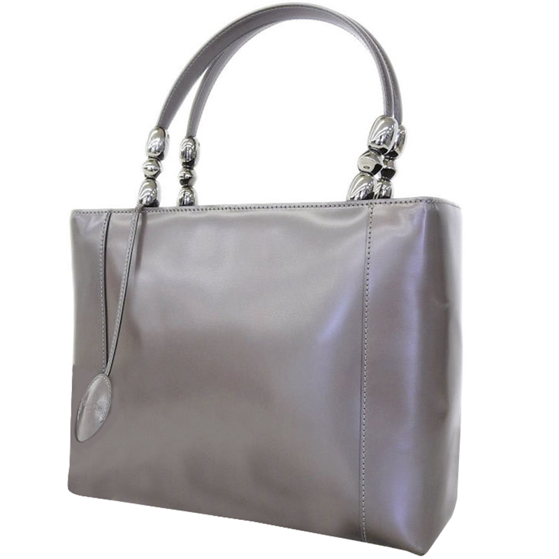

Dior Metallic Gray Patent Leather Top Handle Bag, Grey