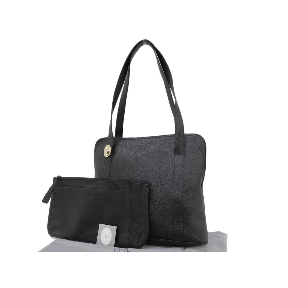 Dior Black Leather Tote Bag