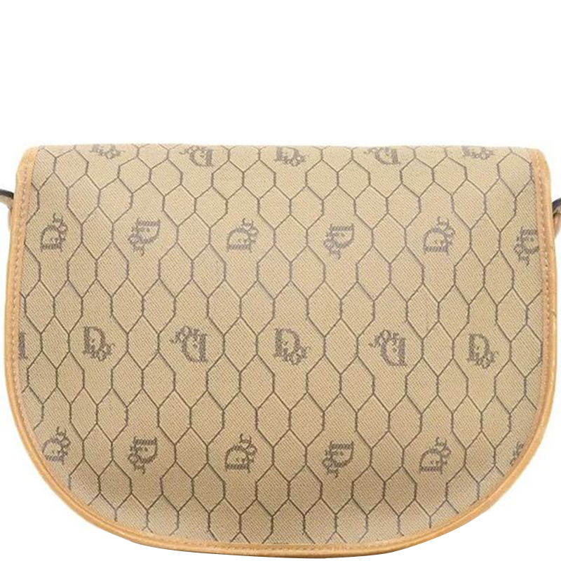 

Dior Beige/Brown Honeycomb Coated Canvas Crossbody Bag