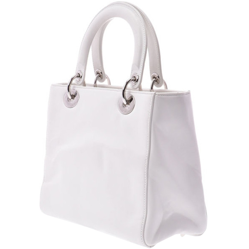 

Dior White Calfskin Leather Paradise Editon Top Handle Bag