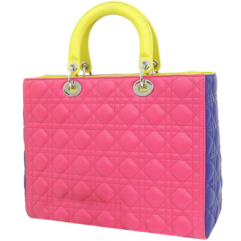 

Dior Tri Color Leather Large Lady Dior Tote, Multicolor