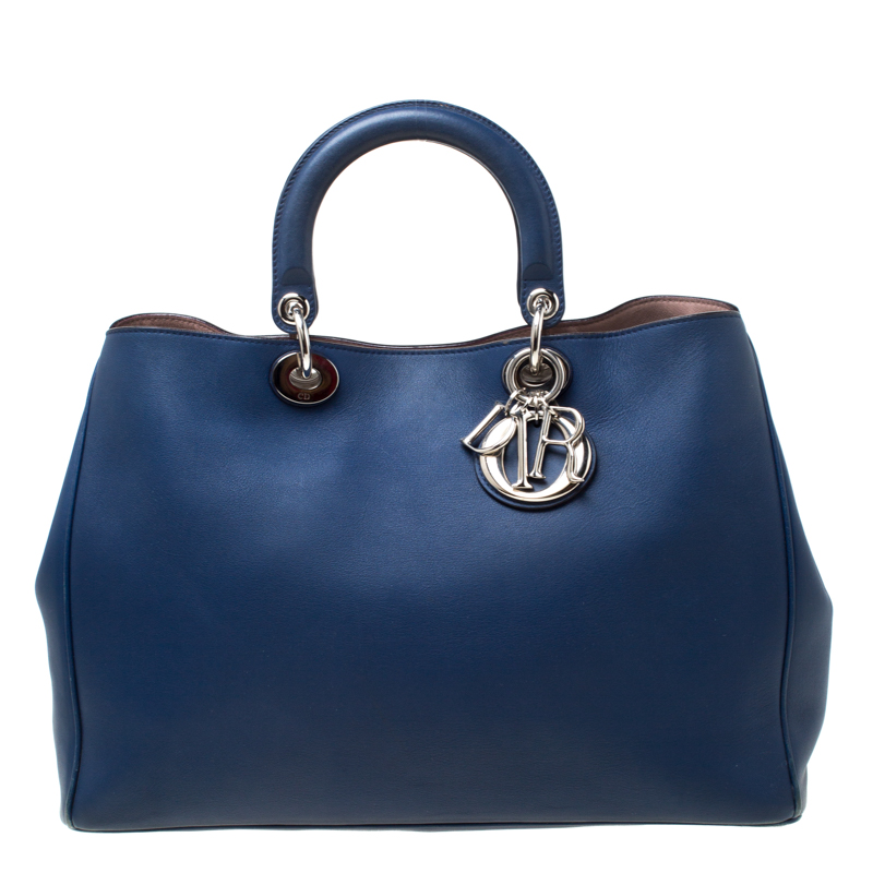 Pre Owned حقيبة يد ديور ديوريسيمو كبيرة جلد كحلية