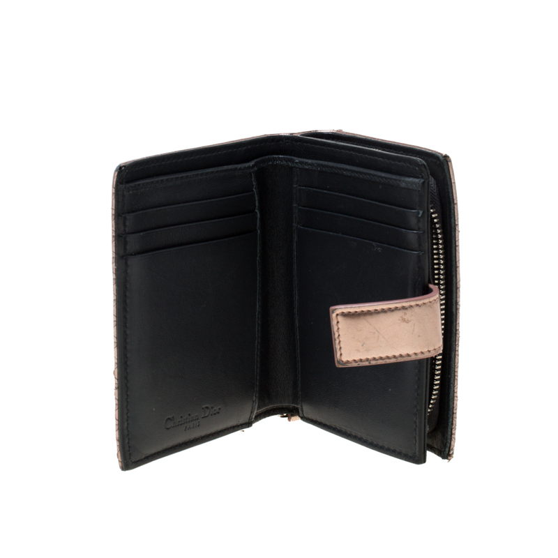 

Dior Metallic Bronze Micro Cannage Leather Compact Wallet