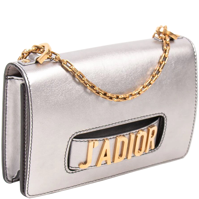 

Dior Metallic Calfskin Leather J'adior Chain Shoulder Bag