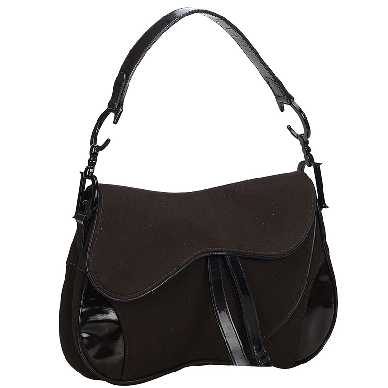 

Dior Black Canvas Double Saddle Bag
