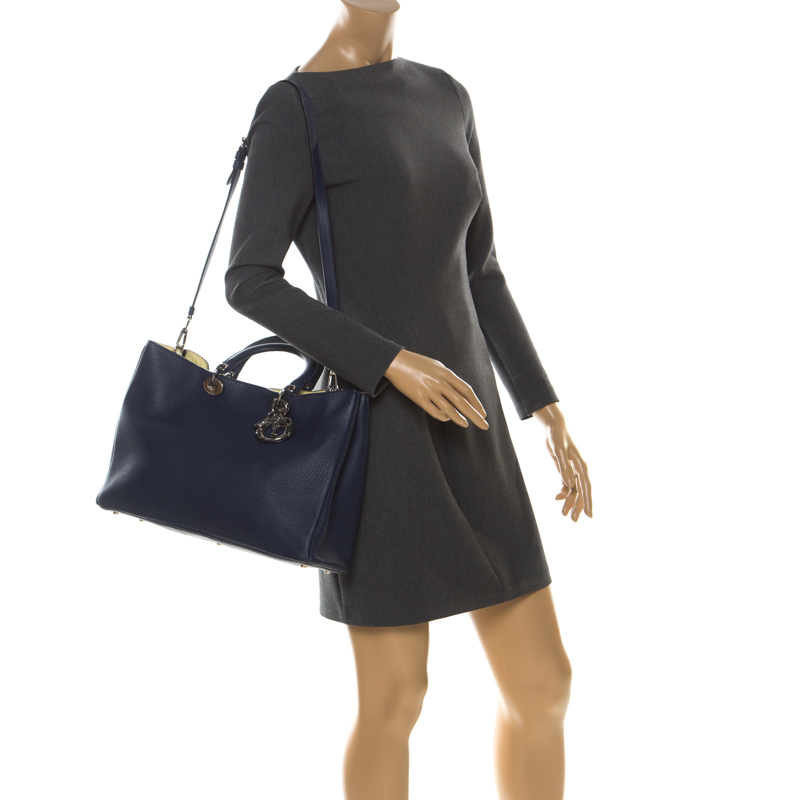

Dior Blue Leather  Diorissimo Shopper Tote