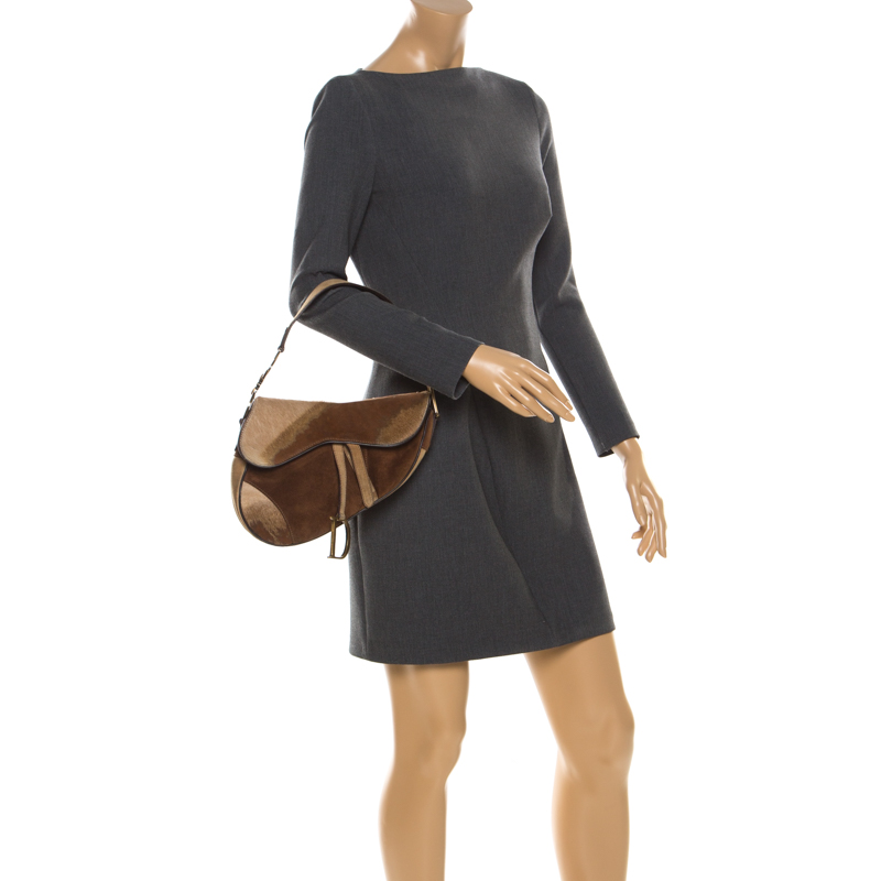 

Dior Brown Fur and Nubuck Leather Limited Edition Saddle Bag