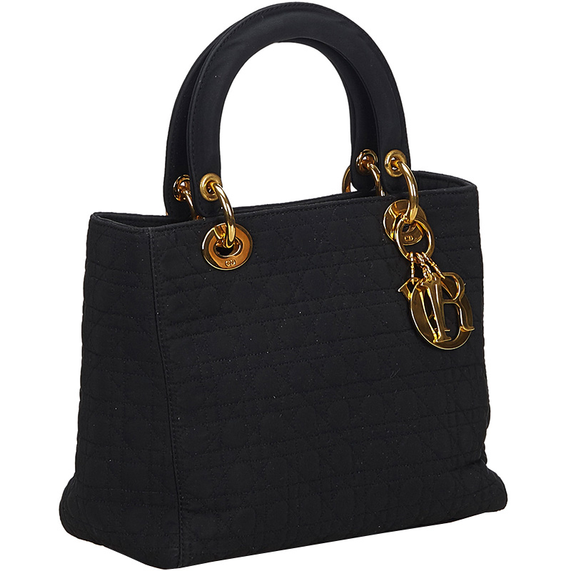 

Dior Black Cannage Nylon Lady Dior Handbag