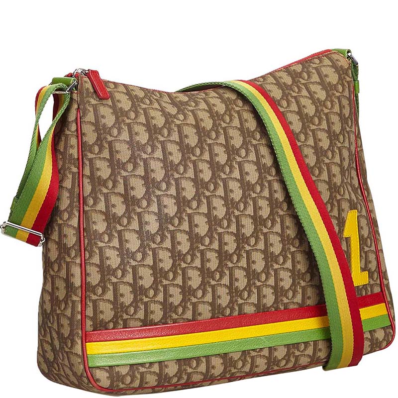 Dior Brown Oblique Canvas Rasta Crossbody Bag