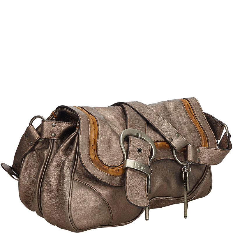 

Dior Brown Leather Gaucho Large Double Saddle Shoulder Bag