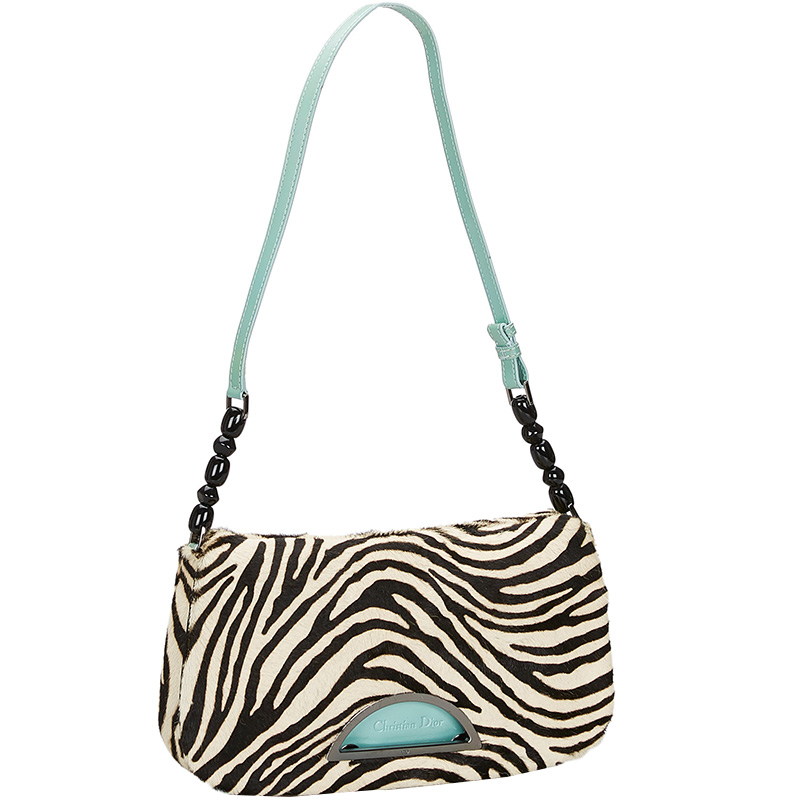 

Dior Zebra Print Ponyhair Malice Shoulder Bag, Multicolor