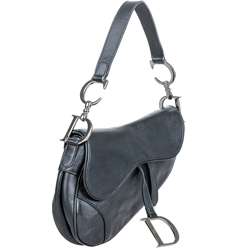 

Dior Black Leather Saddle Bag