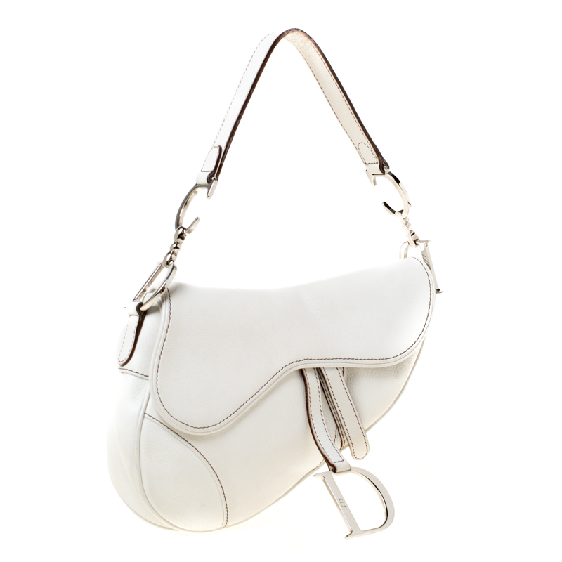 Dior White Leather Saddle Bag Dior TLC