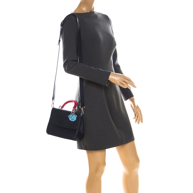 

Dior Blue/Red Leather Be Dior Shoulder Bag