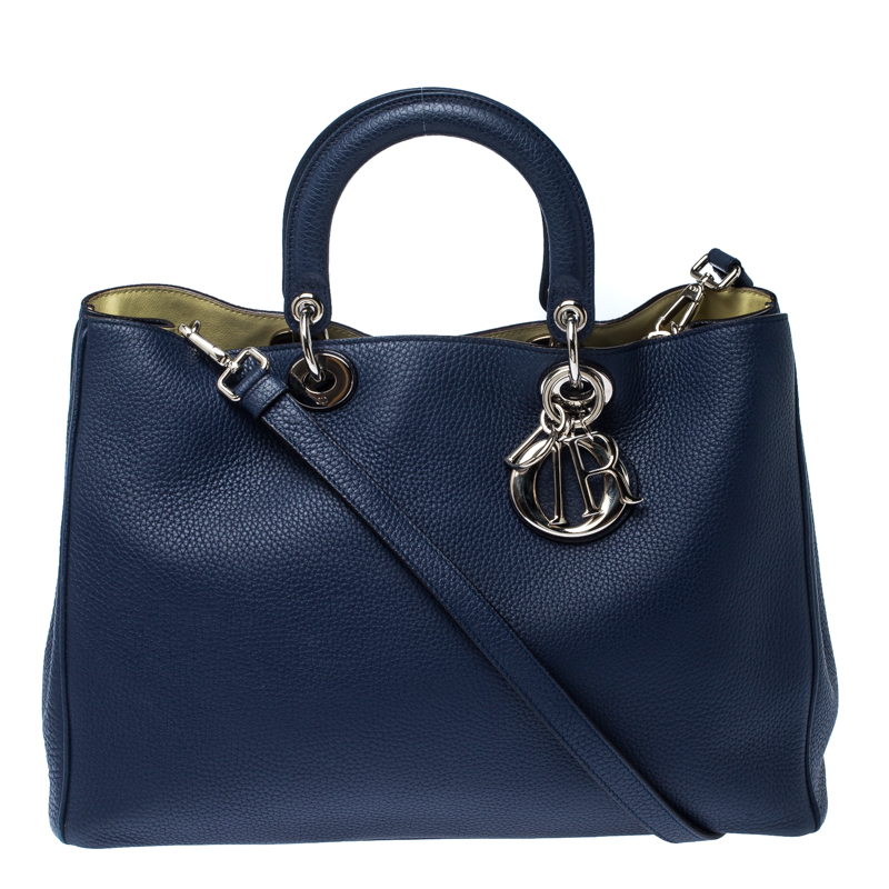 مملوكة مسبقًا Dior Blue Leather Large Diorissimo Shopper Tote