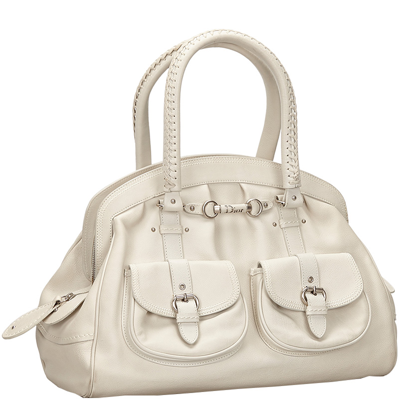 

Dior White Leather Satchel