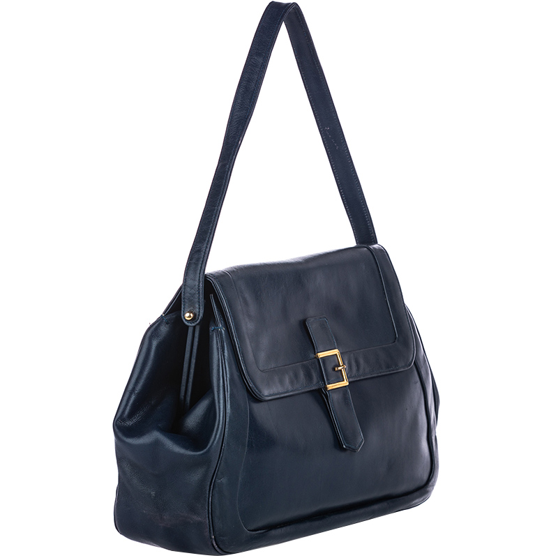 

Dior Blue Leather Shoulder Bag