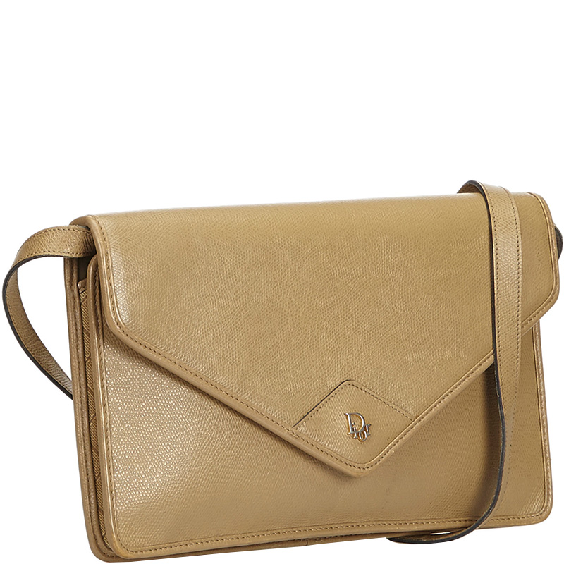 

Dior Brown Leather Crossbody Bag, Beige