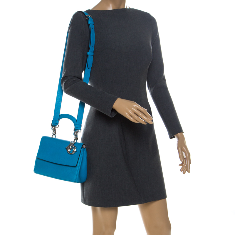 

Dior Blue Leather Mini Be Dior Top Handle Bag