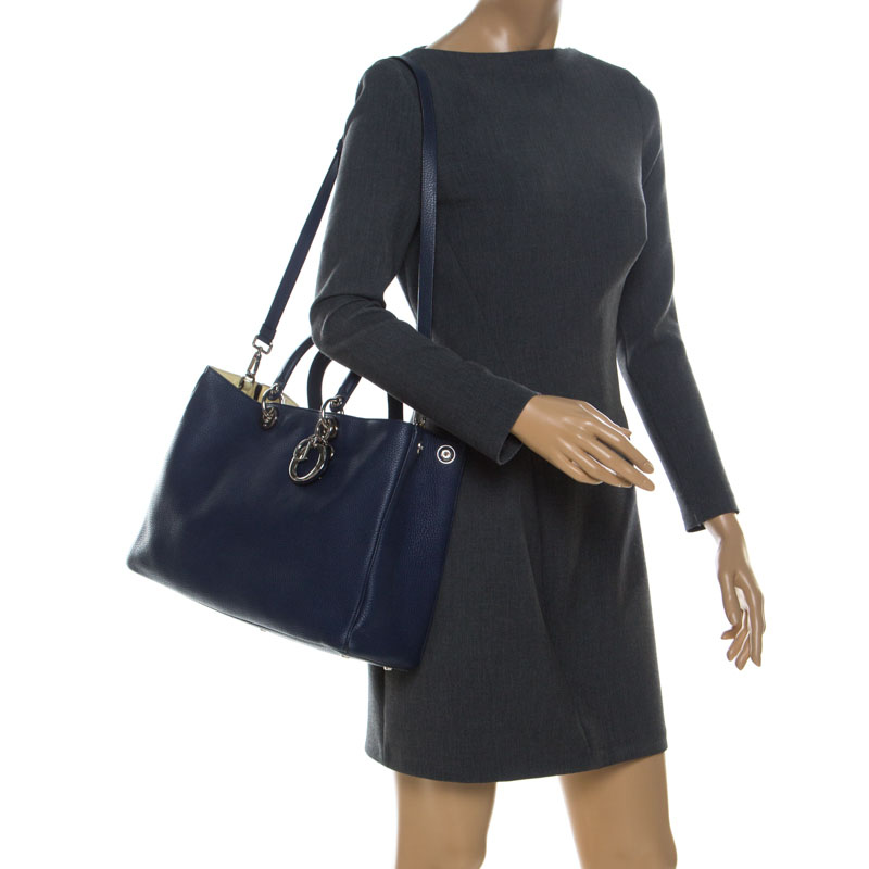 

Dior Blue Leather  Diorissimo Shopper Tote