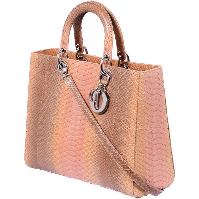 

Dior Beige/Pink Python  Lady Dior Bag