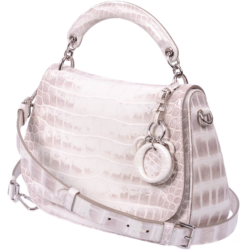 

Dior White/Gray Alligator Dune Large Bag, Grey