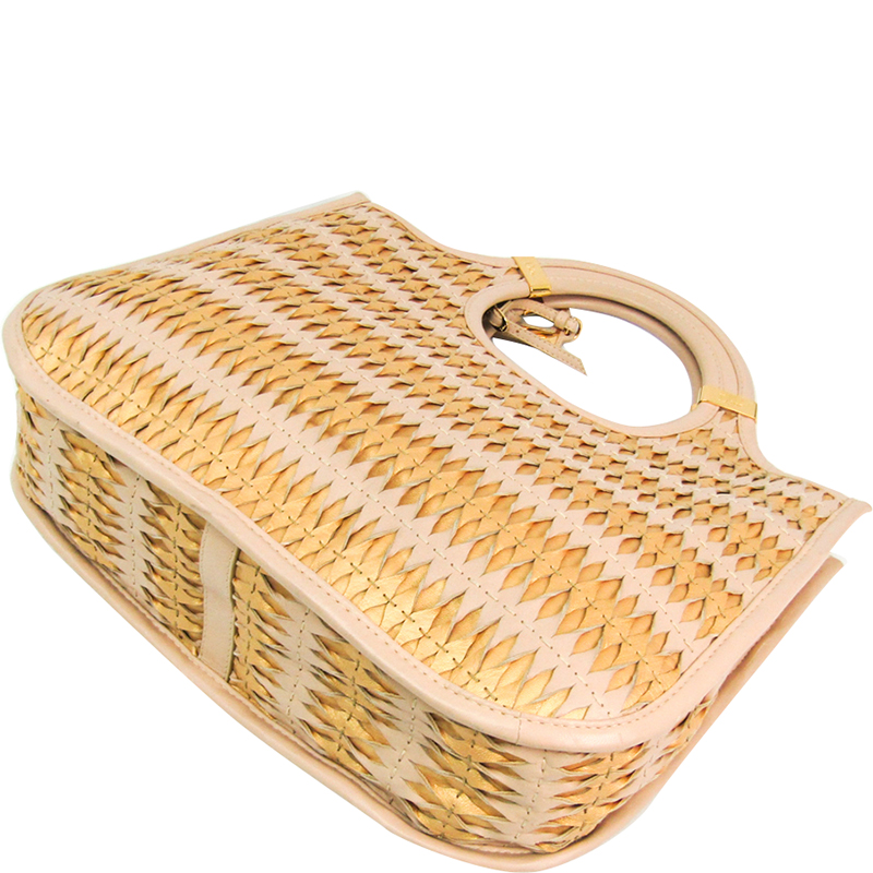 

Dior Beige/Light Brown Leather Top Handle Bag