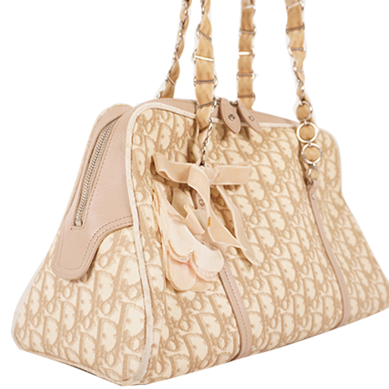 

Dior Ivory PVC Trotter Canvas Shoulder Bag, Cream
