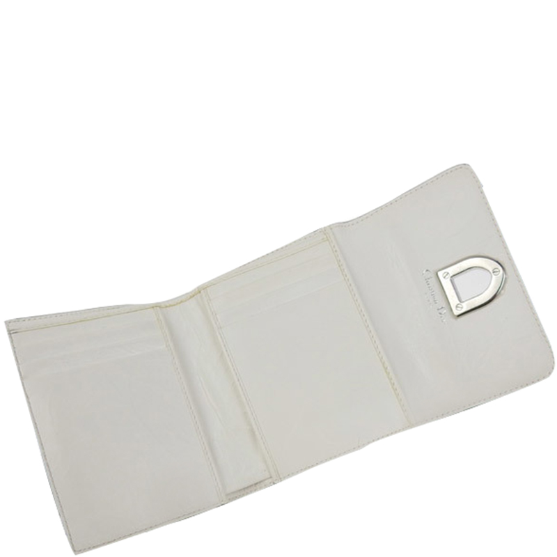 

Dior White Leather Folded Wallet