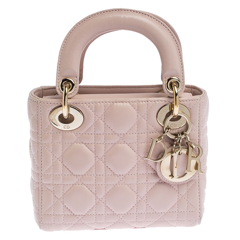 Dior Baby Pink Leather Mini Lady Dior 