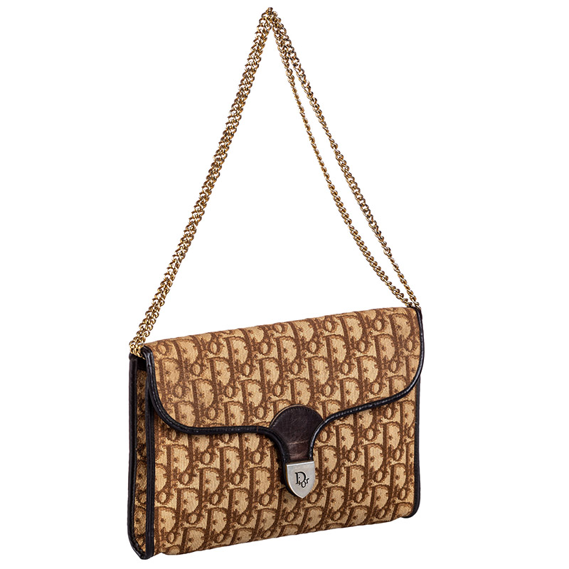 

Dior Brown Oblique Canvas Chain Shoulder Bag