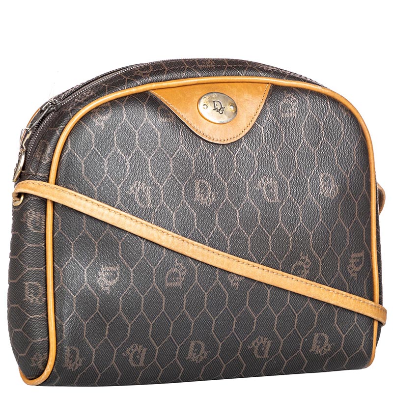 

Dior Black/Brown Honeycomb Coated Canvas Crossbody Bag