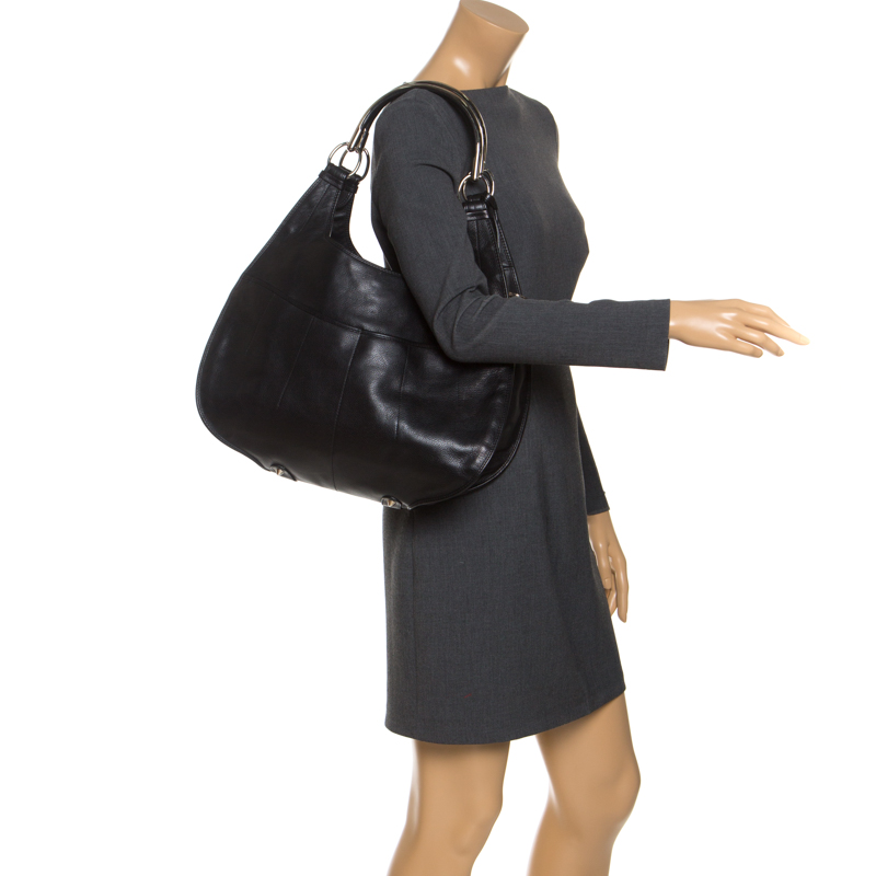

Dior Black Leather Charm Hobo