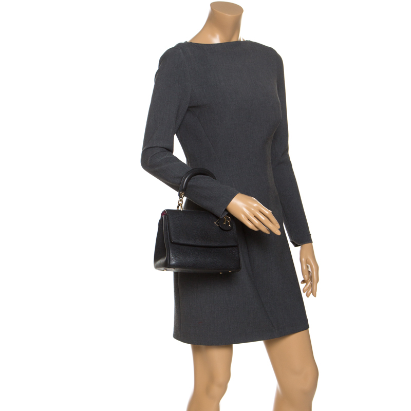 

Dior Black Leather Mini Be Dior Top Handle Bag