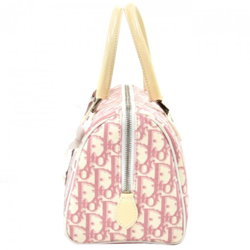 

Dior Pink/White Oblique Canvas Trotter No. 1 Boston Bag