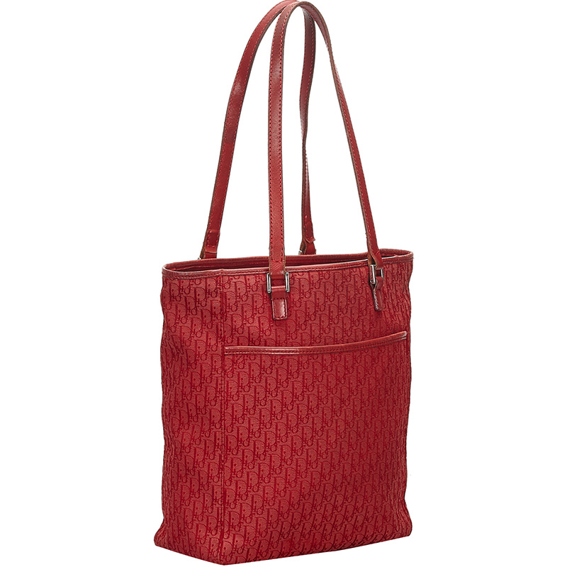 

Dior Red Oblique Canvas Tote Bag