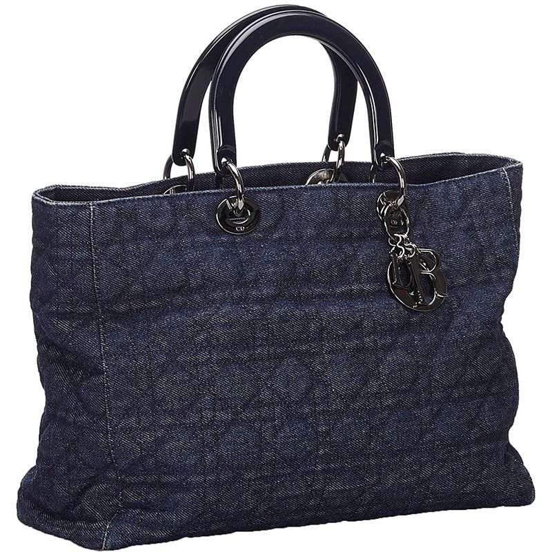 

Dior Blue Denim Lady Dior Tote Bag