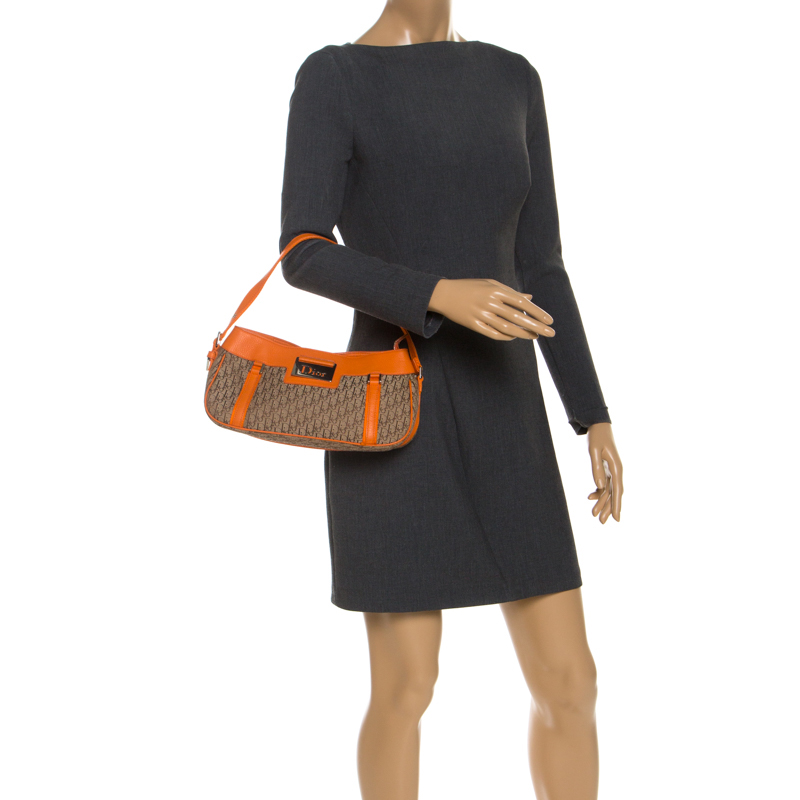

Dior Beige/Orange Diorissimo Canvas and Leather Shoulder Bag