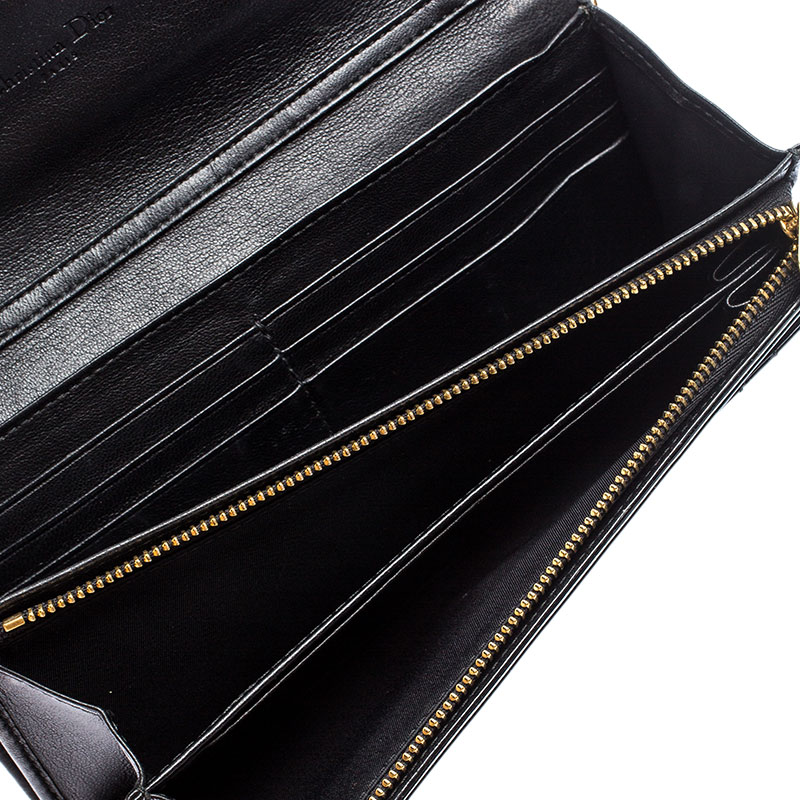 

Dior Black Cannage Patent Leather Lady Dior Wallet on Chain