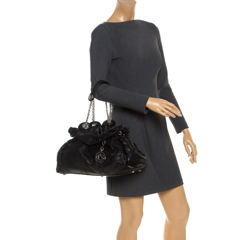 

Dior Black Cannage Leather Le Trente Hobo