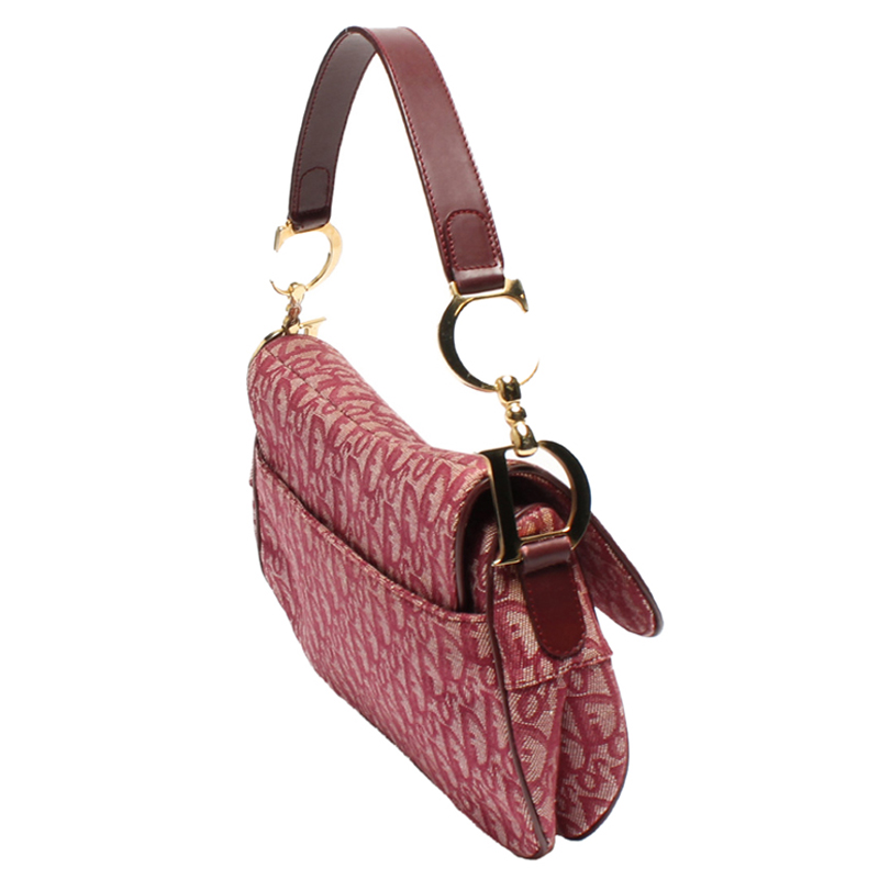 

Dior Red Trotter Romantique Canvas Double Saddle Bag