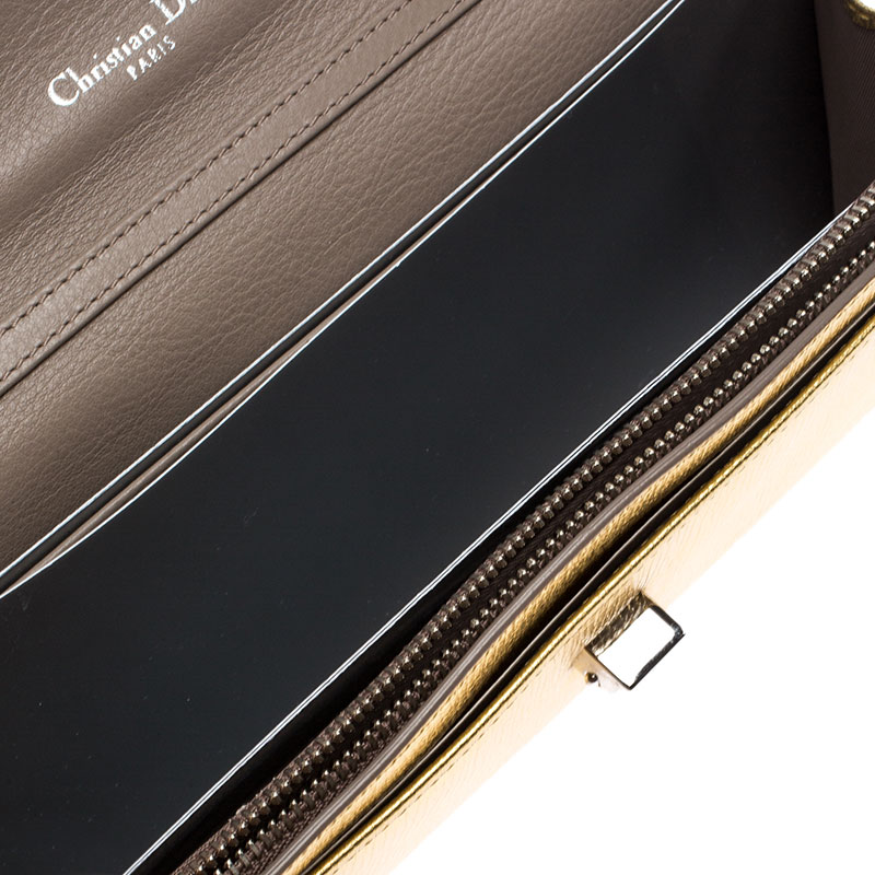 

Dior Gold Leather Diorever Croisiere Chain Wallet