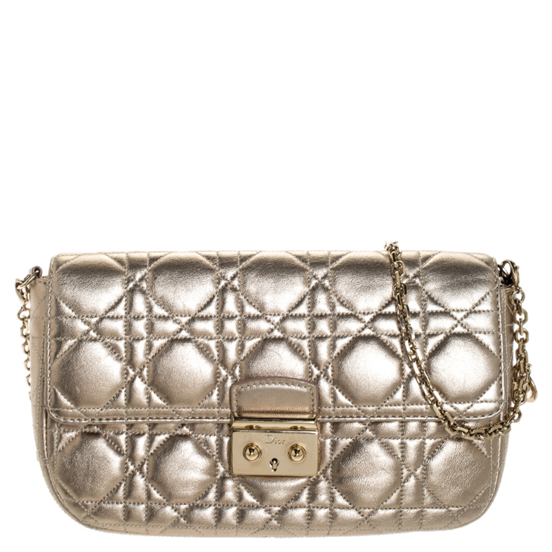 Dior Gold Cannage Leather Miss Dior Small Flap Chain Bag Dior | The ...