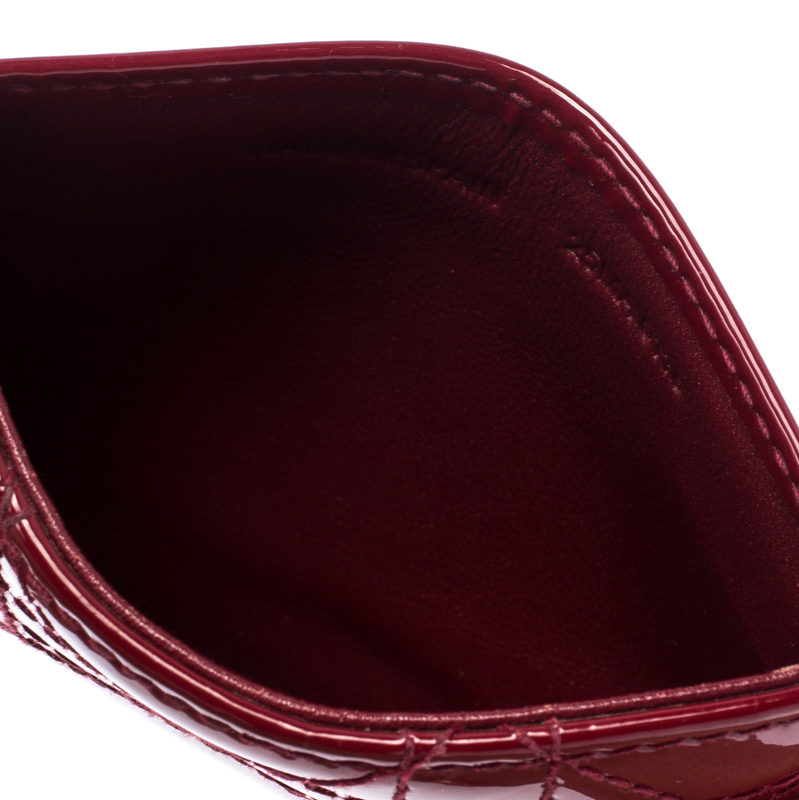 

Dior Red Patent Leather Lady Dior Card Holder