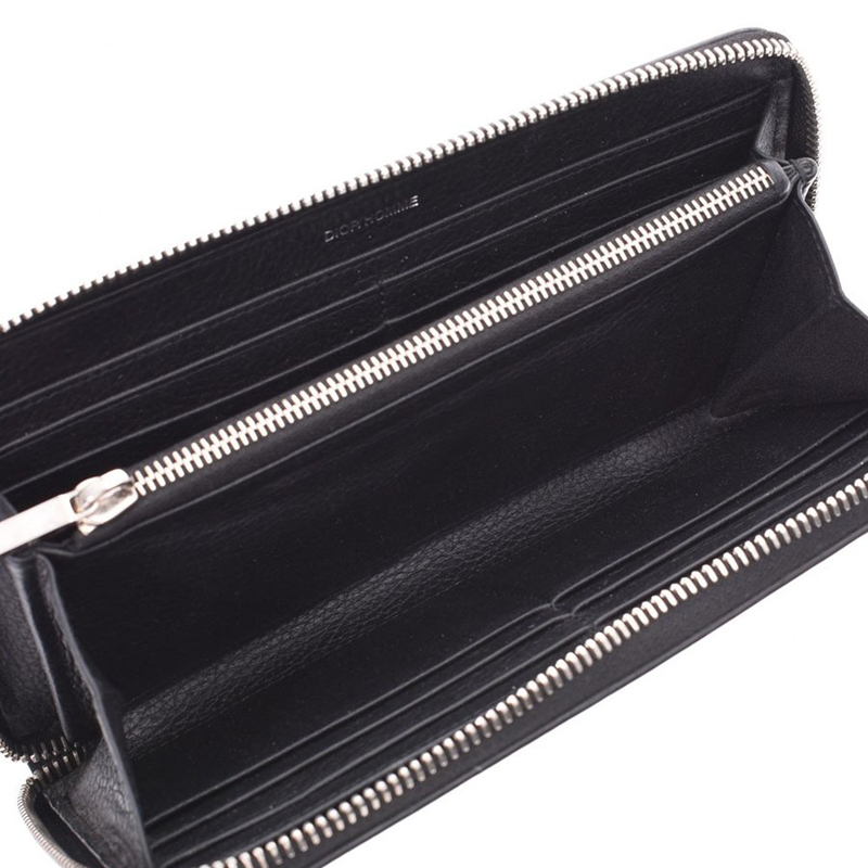 

Dior Black Leather Homme Round Long Wallet