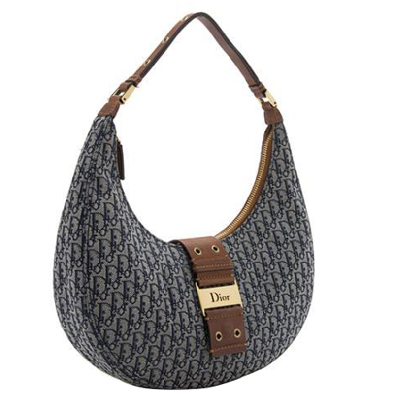 

Dior Blue/Brown Diorissimo Canvas Street Chic Hobo Bag