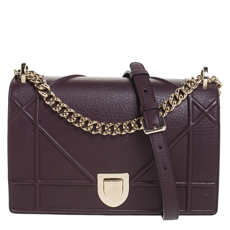 Dior Dark Burgundy Leather Medium Diorama Shoulder Bag Dior TLC